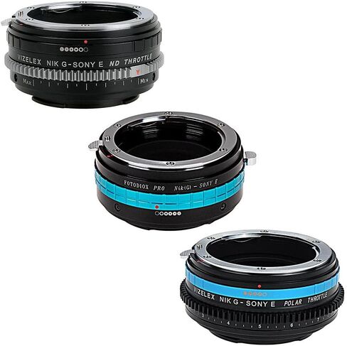 مجموعة محول العدسات Fotodiox PRO المتوافقة مع عدسات Nikon G لكاميرات Sony E-Mount تتضمن ثلاثة محولات من الدرجة الممتازة - PRO، ND Throttle، ومجموعة الخانق القطبي in Saudi Arabia