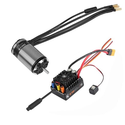XC E3665 & E10 Sensored Brushless Motor and ESC Combo for RC Car,2-3S Lipo,IP67 Water Proof,Applicable to: 1/10 Short Course,Trucks,Monster (3300KV+E10) in Kuwait