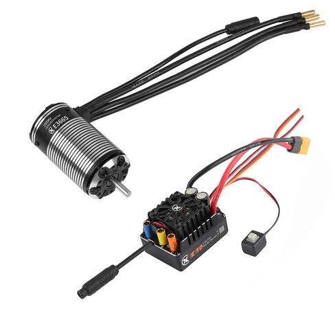 XC E3665 & E10 Sensored Brushless Motor and ESC Combo for RC Car,2-3S Lipo,IP67 Water Proof,Applicable to: 1/10 Short Course,Trucks,Monster (3300KV+E10) in Kuwait