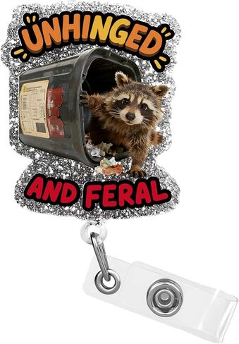 Funny Raccoon Badge Reel Retractable for ID Name Tag, Undiagnosed But Something Ain't Right, Cute Badge Holder with Alligator Clip for Nurse, Doctor, Nursing Student, Hr, Office Workers in Kuwait