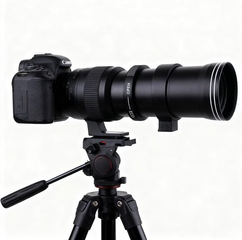 Andoer 420-800mm f/ 8.3 Manual Telephoto Zoom Lens for Canon EOS Rebel SL2 SL1 T3 T3i T4i T5 T5i T6 T6i T6s T7 T7i 4000D 6D 7D 60D 70D 77D 80D 5D II/III/IV 550D 650D in Saudi Arabia