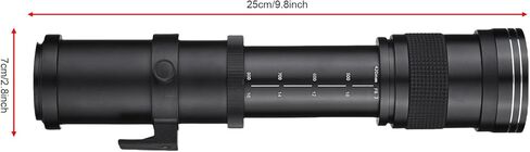 Andoer 420-800mm f/ 8.3 Manual Telephoto Zoom Lens for Canon EOS Rebel SL2 SL1 T3 T3i T4i T5 T5i T6 T6i T6s T7 T7i 4000D 6D 7D 60D 70D 77D 80D 5D II/III/IV 550D 650D in Saudi Arabia