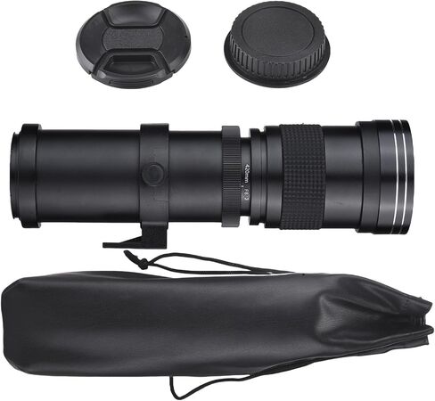 Andoer 420-800mm f/ 8.3 Manual Telephoto Zoom Lens for Canon EOS Rebel SL2 SL1 T3 T3i T4i T5 T5i T6 T6i T6s T7 T7i 4000D 6D 7D 60D 70D 77D 80D 5D II/III/IV 550D 650D in Saudi Arabia