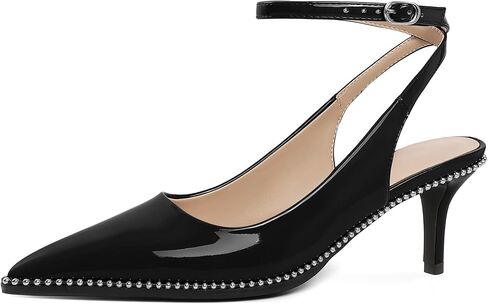 YODEKS Womens Slingback Heels 2.5 Inch Stilettos Pointed Toe Ankle Strap Pumps Comfortable Heels for Women in Saudi Arabia