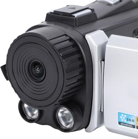 Jiawu Video Camera Camcorder, Digital Camera Recorder with with Infrared Night Vision, Full HD 1080P 24MP 3.0 Inch 270 Degree Rotation LCD 18X Digital Zoom Camcorder (Silver Gray) in Saudi Arabia