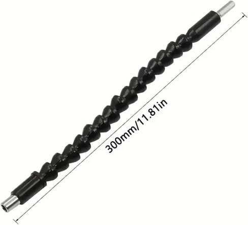1pc Hex Shank Drill Bit Extension Bar Flexible Metal Bendable Plastic Coiled Cable with 1/4" Inner Hex Head, Black Electric Screwdriver Accessory for Tight Spaces & Corner Work in Saudi Arabia