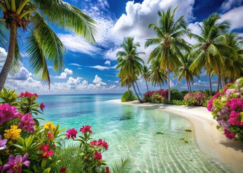 CYLYH 7X5FT Summer Tropical Sea Beach Backdrop Photography Hawaiian Tropical Beach Scenery Palm Trees Background for Wedding Birthday Party Banner Baby Shower D905 in Saudi Arabia