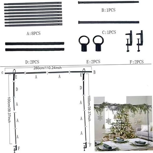 حامل قوس بالون حديد قابل للتعديل، حامل خلفية متعدد الأغراض لديكور أعياد الميلاد والزفاف والحفلات in Kuwait