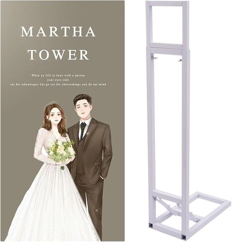 حامل خلفية قوس الزفاف حامل قوس بالون قابل للطي مع ارتفاع قابل للتعديل 76.2 سم، حامل ملصق حديد أبيض قائم بذاته لحفلات الزفاف، الاقتراحات، ديكور كشك الصور in Kuwait