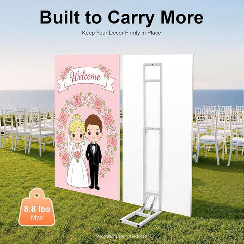 حامل خلفية قوس الزفاف حامل قوس بالون قابل للطي مع ارتفاع قابل للتعديل 76.2 سم، حامل ملصق حديد أبيض قائم بذاته لحفلات الزفاف، الاقتراحات، ديكور كشك الصور in Kuwait