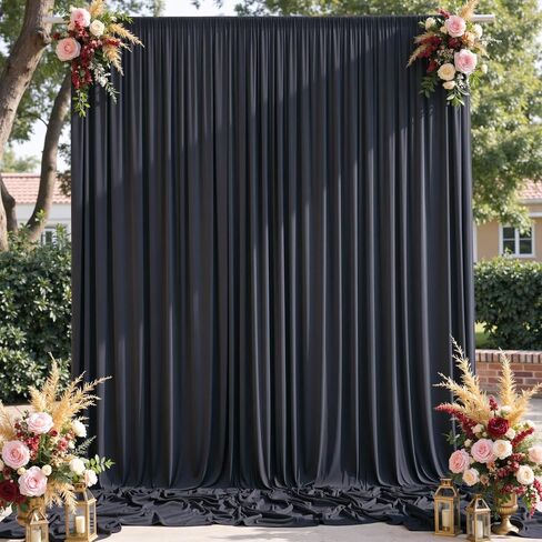 gogoparti 10ft x 12ft ستارة خلفية عاجية خالية من التجاعيد لحفلات الزفاف، بوليستر سميك 2 لوح 5x12ft لحفلات الزفاف وأعياد الميلاد وحفلات الهالوين وخلفية التصوير الفوتوغرافي in Kuwait