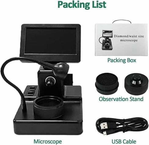 Diamond Girdle Code Viewer, Biological Microscope Kit, Diamond Girdle Code Microscope, Suitable for Jewelry Inspection and Processing in Jewelry Stores in Kuwait