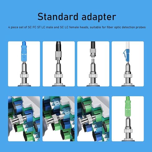 FTVOGUE Fiber Optic End Face Detector Tip Optical Fiber Connector Cleaning Kit with SC FC ST LC Male and Female Tips for Preparation Testing in Saudi Arabia