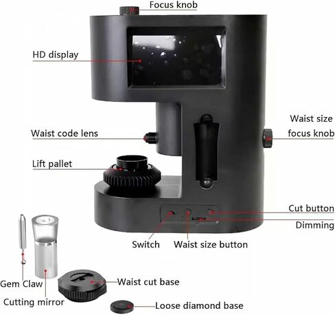 عارض النقش الماسي، مجهر رمز الخصر الماسي 30-200X مع شاشة عرض مزدوجة/إضاءة LED in Kuwait