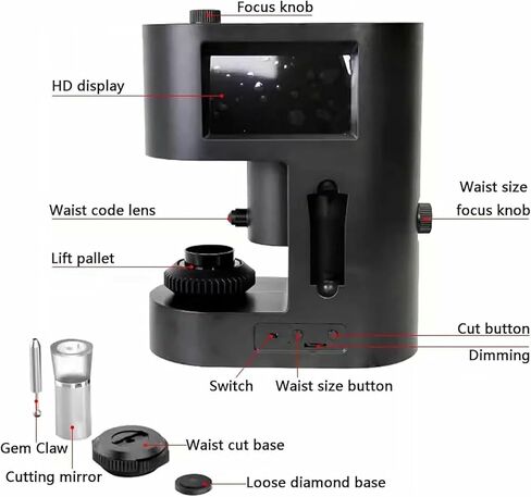 Diamond Waist Code Viewer, Digital Diamond Girdle Microscope with Dual Screen Display, with LED Fill Light, Cleare and Precise Observation in Kuwait