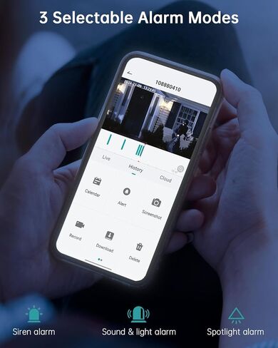 كاميرات ZUMIMALL الشمسية الأمنية اللاسلكية في الهواء الطلق، كاميرا 2K لأمن المنزل مع رؤية ليلية ملونة، واي فاي 2.4 جيجا هرتز، محادثة ثنائية الاتجاه، أضواء كاشفة وصفارة إنذار، IP66 مقاومة للطقس، متوافقة مع Alexa in Saudi Arabia