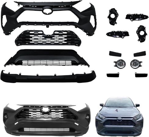 Complete Front Bumper Grille Assembly Compatible with 2024-2025 Toyota Tacoma with Fog Light Brackets & Valance | Direct Replacement | Textured Black Finish in Saudi Arabia