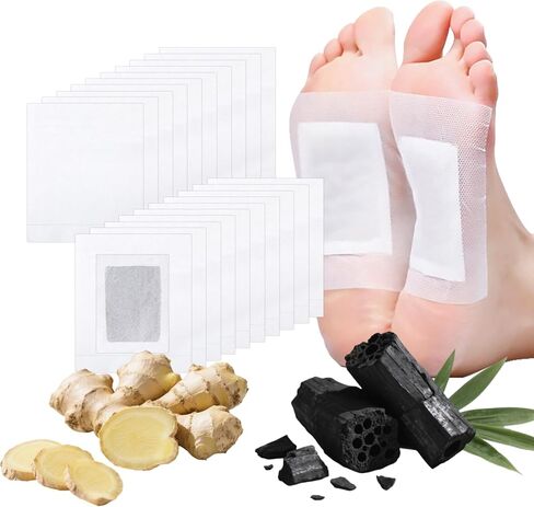 20PCS Deep Cleansing Foot Pads,Natural Bamboo Ginger Powder Foot Patches for Relaxation, Sleep Aid,Relieve Stress in Kuwait