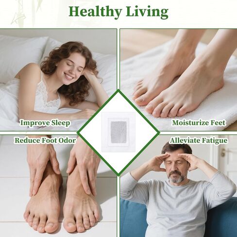 20PCS Deep Cleansing Foot Pads,Natural Bamboo Ginger Powder Foot Patches for Relaxation, Sleep Aid,Relieve Stress in Kuwait