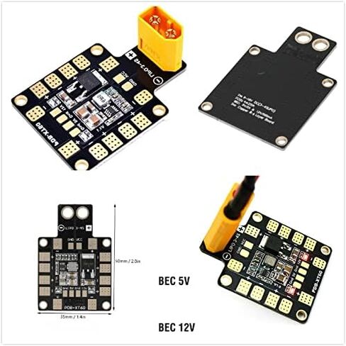 لوحة توزيع الطاقة بدون طيار XT60 5V/12V مخرج PDB Board Dual BEC 6 ESCS in Kuwait