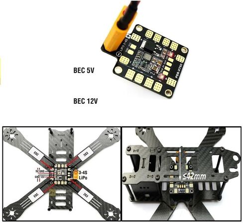 لوحة توزيع الطاقة بدون طيار XT60 5V/12V مخرج PDB Board Dual BEC 6 ESCS in Kuwait