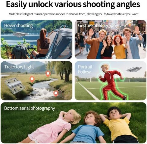 Pocket-Sized Self-Flying Camera-135g Lightweight Mini Drone,Smart Follow, 4.5-Inch Screen Remote, Electrically Adjustable Dual Cameras, Long battery life with 2 batteries,HD Image Transmission, Foldable and portable. Perfect Festival Gift in Saudi Arabia