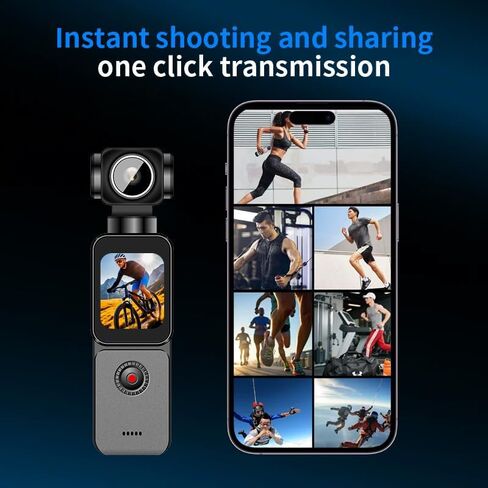 HURRISE 5K Action Camera with ELS Stabilization, 270° Rotating Lens & 150° Ultra Wide Angle, 1.69" HD Screen, USB-C Rechargeable Sports Camera for Smooth Video, Vlogging, Travel & Outdoor in Saudi Arabia