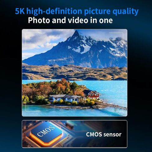 HURRISE 5K Action Camera with ELS Stabilization, 270° Rotating Lens & 150° Ultra Wide Angle, 1.69" HD Screen, USB-C Rechargeable Sports Camera for Smooth Video, Vlogging, Travel & Outdoor in Saudi Arabia