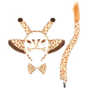 4 PCS Giraffe Ears and Tail Set for Kids and Adults-Halloween Christmas Festival Theme Party Cosplay Giraffe Costume Accessory in Kuwait