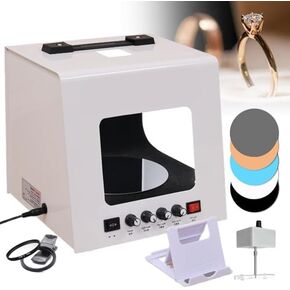 Pro Jewelry Photography Light Box Kit with Electric Turntable - Premium Photo Studio Setup for Stunning Jewelry Images, Includes Black/White Backgrounds for Video & Photography (TB200) in Kuwait