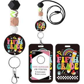 Teacher Lanyard with ID Holder - Chinoiserie Blue Floral Lanyards for ID Badges, Cute Badge Holders Retractable, Keys Carabiner Clip Breakaway Lanyard Gifts for Women School Teachers Nurses in Kuwait