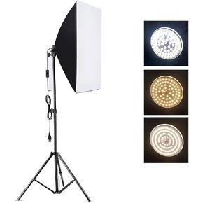 مجموعة إضاءة التصوير الفوتوغرافي Yoidesu Softbox، 23.6 بوصة × 23.6 بوصة، معدات الاستوديو الاحترافية ذات الصندوق الناعم، لمبة درجة حرارة 2800-5700 كلفن 85 وات مع جهاز تحكم عن بعد وحامل إضاءة (قابس أمريكي) in Kuwait