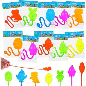50 Pack Glow in the Dark Sticky Hands Kids Birthday Party Favor Goodie Bags Stuffers Glow Sticky Hands Toys Stretchy Class Prize Treasure Box Toy Carnival Sensory Party Toy (Random Color) in Kuwait