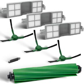 قطع غيار لمكنسة iRobot Roomba 205 DustCompactor Vac Robot، مجموعة تجديد الملحقات مع فرشاة دوارة واحدة، 3 مرشحات HEPA، 3 فرش جانبية، 1 أداة تنظيف in Kuwait