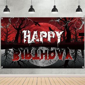 Stranger Happy Birthday Backdrop Decorations, Upside Down Spooky Forest Themed Party Banner, 5.9x3.6ft Horror Decorations for Birthday Home Room Decor Photo Props in Kuwait