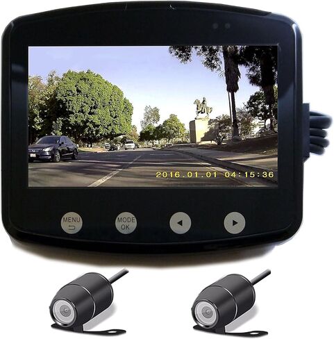 Sykik Rider RW3.0 Fully Waterproof Dual Camera System for Motorcycles with Large 4.5" Fully Waterproof Monitor, Smart Park and Wi-Fi. Full one Year Parts and Labor Warranty by Sikik USA. in Saudi Arabia