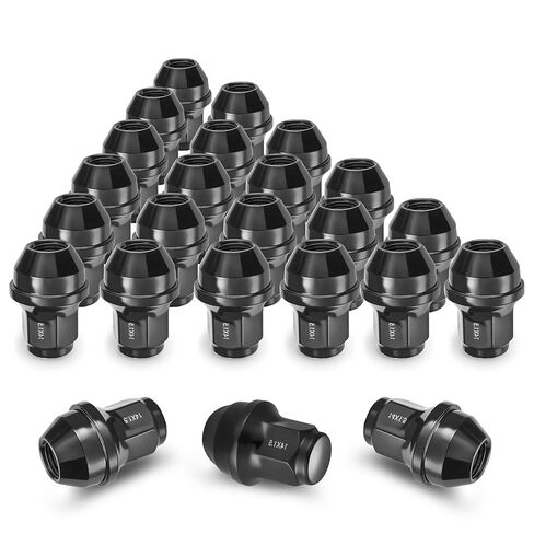 Evil Energy 24 PCS M14x1.5 مجموعة مكسرات العروة ، 13/16 "21 ملم سداسي سداسي انتفاخ الجوز المكسرات ، صامدة عجلة الصلب الكربوني المزتوح لعجلات OEM ، والفضة in Saudi Arabia