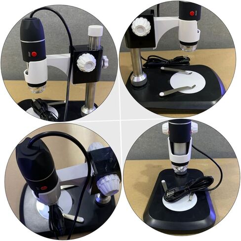 BESPORTBLE Portable Electron Microscope with LED Light USB Digital Magnifier for Jewelry Coins Circuit Board Inspection Lightweight Black Handheld Microscope for Industrial and Educational in Saudi Arabia