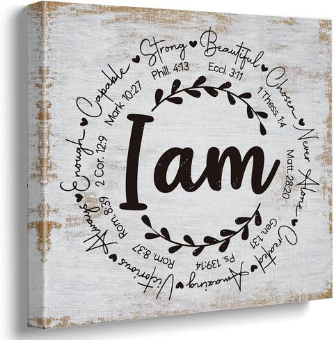 Motivational Sign Rustic Canvas Wall Art Framed Painting Prints Wall Decor Decorative Christian Gifts Religious Bible Verse Faith Decoration for Men Coworker Boss Bedroom Home Office,11.8x11.8 Inch in Saudi Arabia