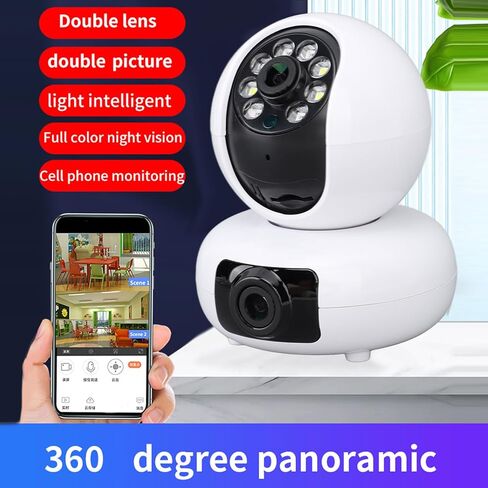 كاميرات أمنية، كاميرا أمان داخلية بعدسة مزدوجة بدقة 4 ميجابكسل، كاميرا أمان منزلية داخلية مع رؤية ليلية عالية الدقة للتتبع التلقائي، نظام كاميرا ذكي in Kuwait
