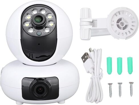 كاميرات أمنية، كاميرا أمان داخلية بعدسة مزدوجة بدقة 4 ميجابكسل، كاميرا أمان منزلية داخلية مع رؤية ليلية عالية الدقة للتتبع التلقائي، نظام كاميرا ذكي in Kuwait