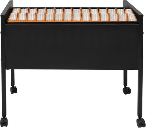 خزانة ملفات cncest ، منظم الملفات مع عجلات ، عربة ملفات التدوير لتعليق الملفات (أسود) in Kuwait