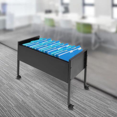 خزانة ملفات cncest ، منظم الملفات مع عجلات ، عربة ملفات التدوير لتعليق الملفات (أسود) in Kuwait