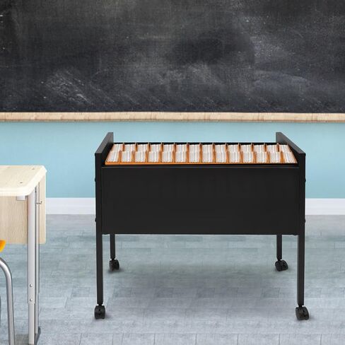 خزانة ملفات cncest ، منظم الملفات مع عجلات ، عربة ملفات التدوير لتعليق الملفات (أسود) in Kuwait