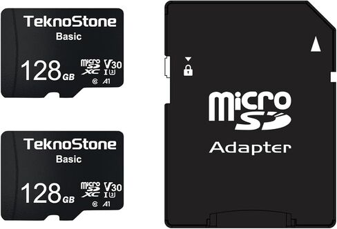 128GB Basic MicroSDXC TF Memory Card with Adapter 1 Pack | 90MB/s Read 50MB/s Write UHS-I C10 U3 V30 A1 for DJI Insta360 Dash Security Cameras Drone Console Tablet Phone in Saudi Arabia