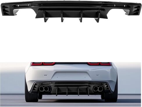 Rear Bumper Diffuser Compatible with 2016-2024 Chevy Chevrolet Camaro Coupe & Convertible Model Rear Lower Bumper Lip Splitter Valance Bumper Spoiler Painted Gloss Black in Saudi Arabia