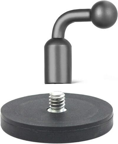 قاعدة مغناطيسية D55mm/D66mm/D88mm إلى محول رأس كروي 17 مم لحامل السيارة، تركيب مغناطيسي للكاميرا، أدوات إضاءة LED ممتازة (محول فضي D88 واط) in Kuwait