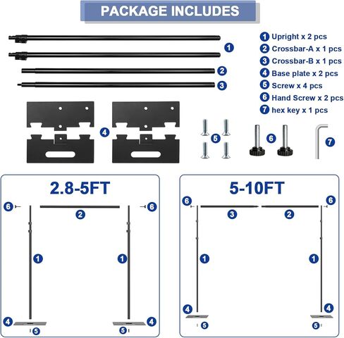8.5x10ft Backdrop Stand, Adjustable Photography Background Frame, Heavy Duty Pipe and Drape Kit Photo Support Poles for Wedding, Party, Birthday, Festival, Vide, Studio in Saudi Arabia