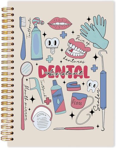 دفتر حلزوني مساعد أسنان ، هدايا لمساعدي طب الأسنان دفتر دفاتر ، مجلة هدايا طبيب الأسنان للكتابة ، دفاتر ممرضة دكتور الأسنان لأخذ الملاحظات ، 5.5 × 8.3 بوصة in Kuwait