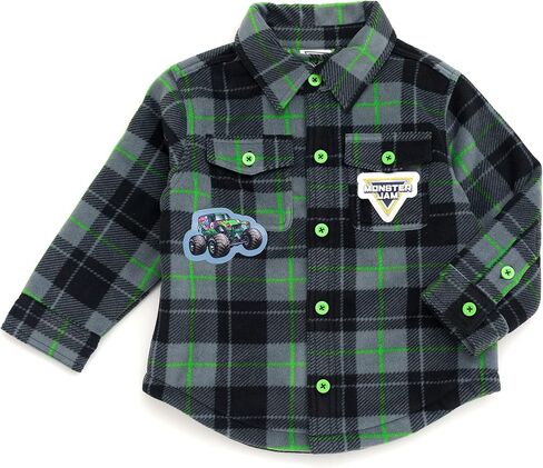 Monster Jam Truck Plaid Flannel Shacket Toddler to Little Kid Grave Digger in Saudi Arabia